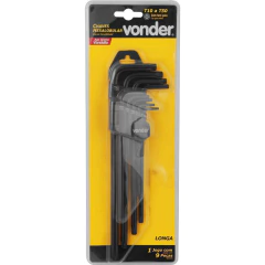 CHAVES HEXALOBULAR 9PC T10-T50 LONGA CRV VONDER - comprar online