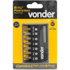 BITS/PONTEIRA CRV C/9PC ENC 1/4" VONDER - comprar online