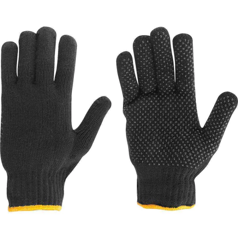 LUVA MALHA 3 FIOS PRETA PIGMENTADA ENCARTELADA VONDER - KIT 10UN