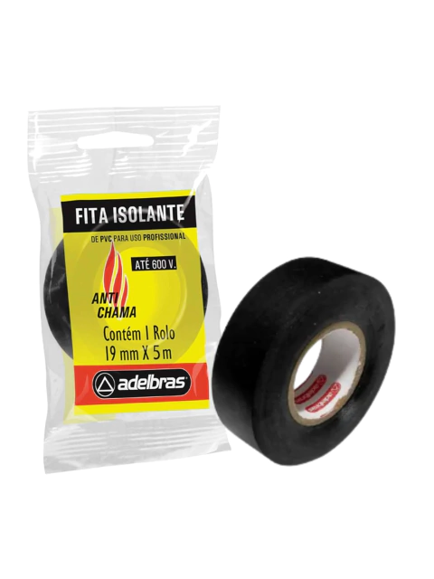 FITA ISOLANTE ANTICHAMA FLOW PACK 19mm X 5m -PRETA-KIT 20UN
