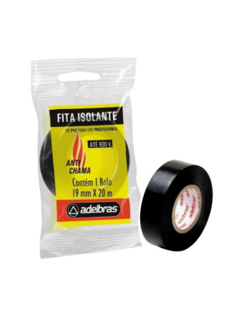 FITA ISOLANTE ANTICHAMA FLOW PACK 19mm X 20m-PRETA- KIT 50UN