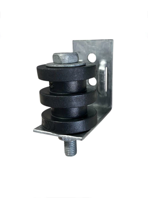 SUPORTE DM COM ROLDANA 2 RANHURAS (PRETA) - KIT 10UN