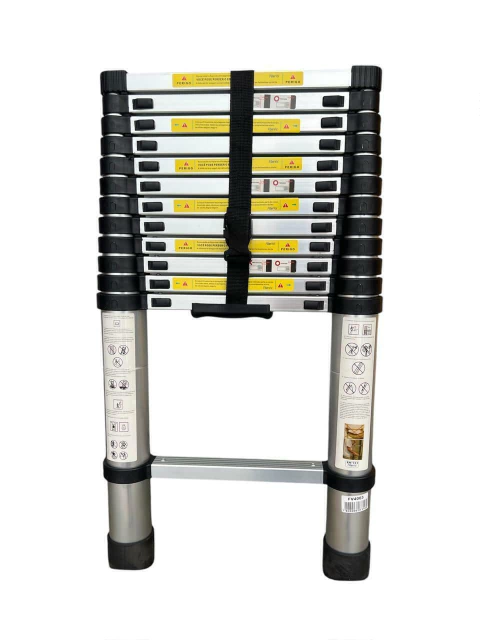 ESCADA TELESCOPICA DE ALUMINIO EXTENSIVA 12 DEGRAUS 3,8M - comprar online