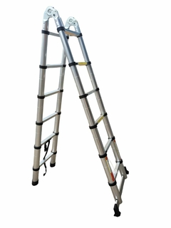 ESCADA TELESCOPICA DOBRAVEL E DEGRAUS DE ALUMINIO - 3,8M - loja online