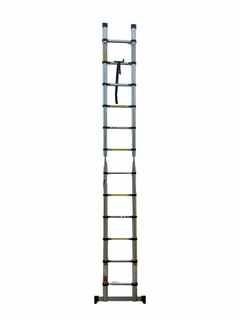 ESCADA TELESCOPICA DOBRAVEL E DEGRAUS DE ALUMINIO - 3,8M