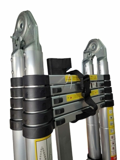 Imagem do ESCADA TELESCOPICA DOBRAVEL E DEGRAUS DE ALUMINIO - 3,8M