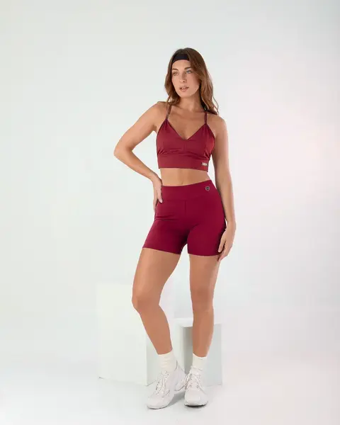 CONJUNTO TOP INFINITY BORDO | SHORT LISO
