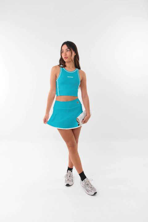SHORT POLLERA HOLBOX PETROL BLUE