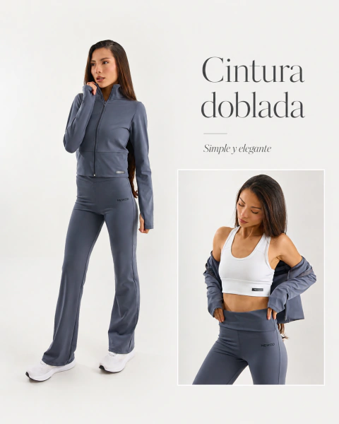 CALZA YOGA DELUXE GRIS TOPO
