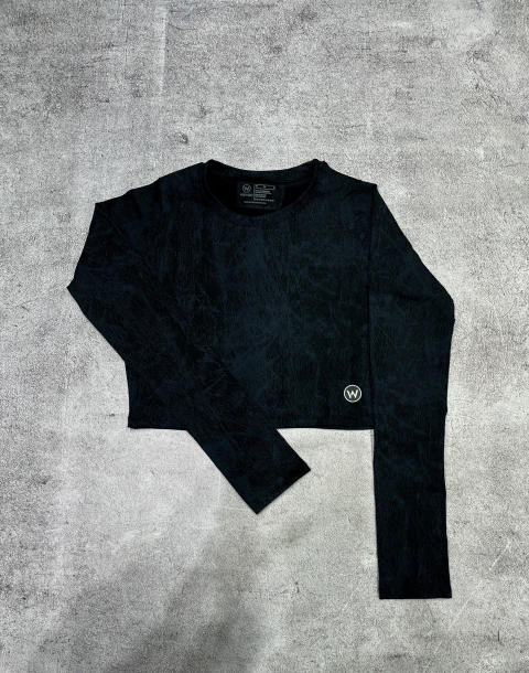 CROP MNG LARGA NEGRO REPTIL