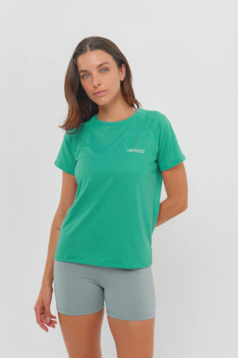 REMERA MESH AQUA