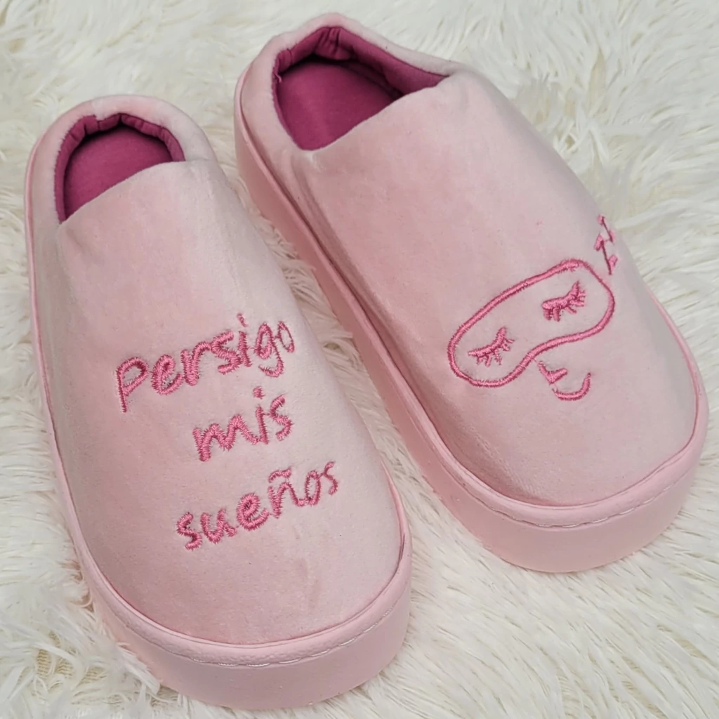 Pantuflas Pesigue tus sueños Rosa 25