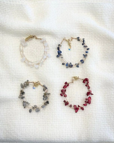 Pulsera piedras - Blanco - comprar online