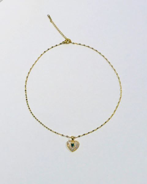 Cadena dije corazón strass - comprar online