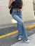 Jean wide leg strass