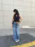 Jean wide leg strass en internet