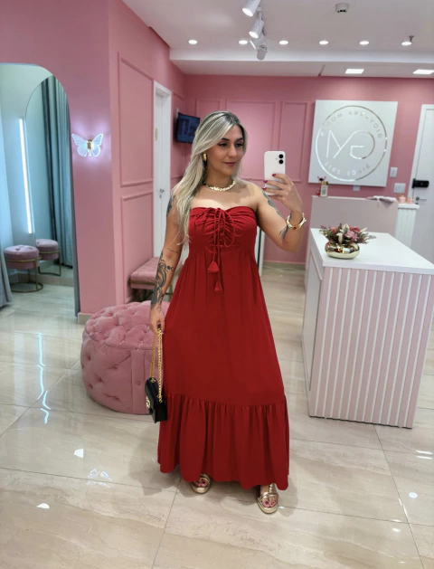 VESTIDO LONGO MULTIFORMAS VERMELHO