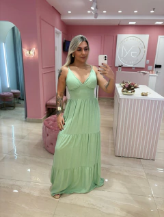 VESTIDO LONGO VERDE MENTA