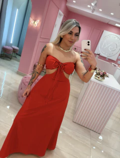VESTIDO LONGO MULTIFORMAS VERMELHO - Giovanna Modas