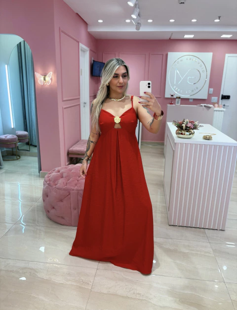 VESTIDO LONGO VERMELHO
