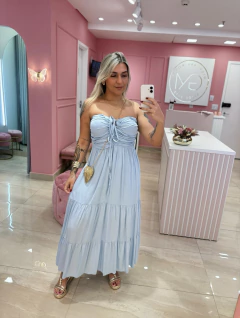 VESTIDO LONGO MULTIFORMAS AZUL