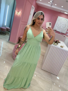VESTIDO LONGO VERDE MENTA - comprar online