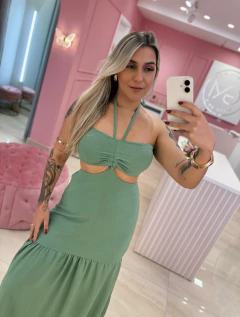 VESTIDO LONGO MULTIFORMAS VERDE MENTA na internet