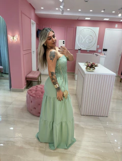 VESTIDO LONGO VERDE MENTA na internet