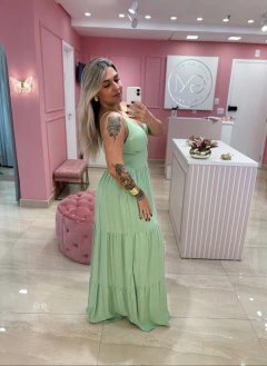 VESTIDO LONGO VERDE MENTA na internet