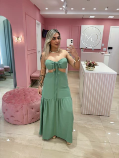 VESTIDO LONGO MULTIFORMAS VERDE MENTA