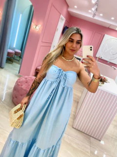 VESTIDO LONGO MULTIFORMAS AZUL - Giovanna Modas
