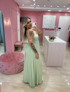 VESTIDO LONGO VERDE MENTA na internet