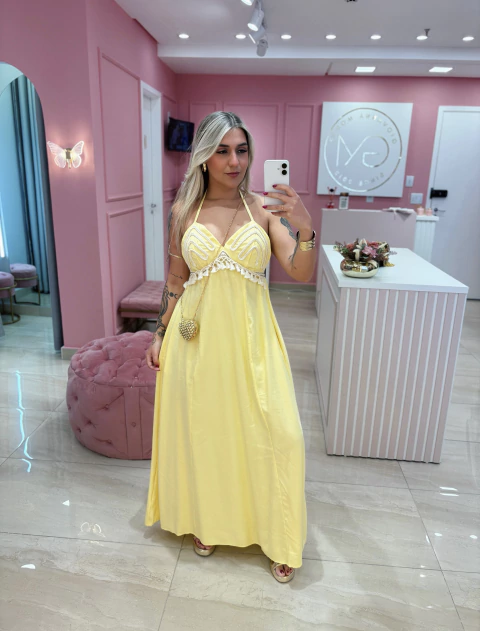 VESTIDO LONGO AMARELO