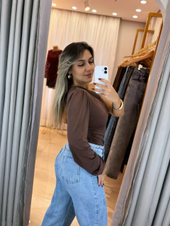 BODY UM OMBRO SÓ MARROM CAFÉ - comprar online