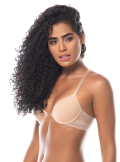 Sutiã Nadador Rendado Com Bojo Bege Duhellen 5122 - comprar online