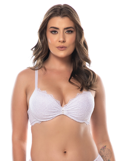 Sutiã Rendado Com Bojo Duhellen Branco 5305 - DUH INTIMATES
