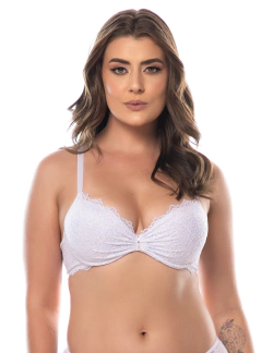 Sutiã Rendado Com Bojo Duhellen Branco 5305 - DUH INTIMATES