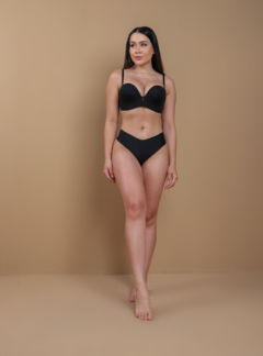 Imagem do Calcinha Sem Costura Fio Dental Elegance Duhellen Preto 1013