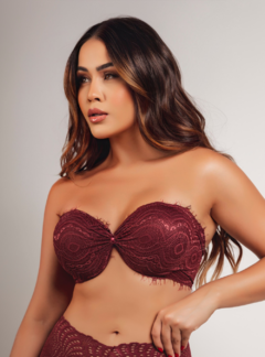 Sutiã Tomara Que Caia Rendado Bordô 5312 - DUH INTIMATES