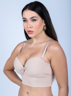 Top Cropped em Microfibra Tomara Que Caia Bege 9001 - DUH INTIMATES