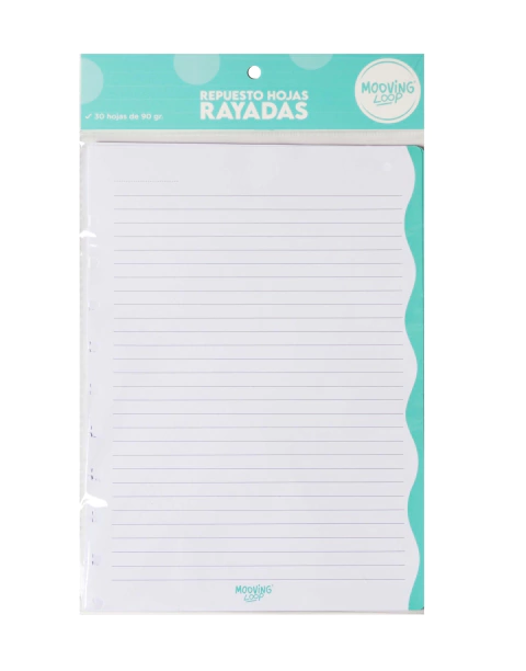 Repuesto Mooving Loop Refill Carta Rayado 30 Hjs