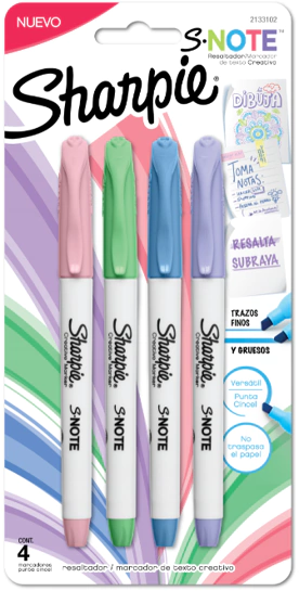 Marcador Sharpie Snote X 4 Pastel 2133102