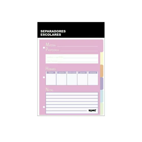 Separador De Materias N°3 6 Pos. Rainbow (Rome)