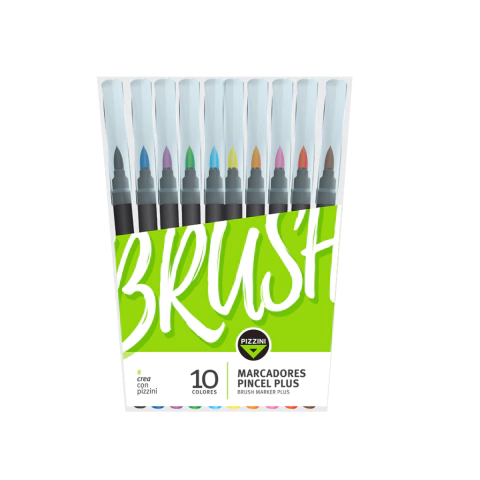 Marcador Pizzini Pincel Plus X 10 Colores