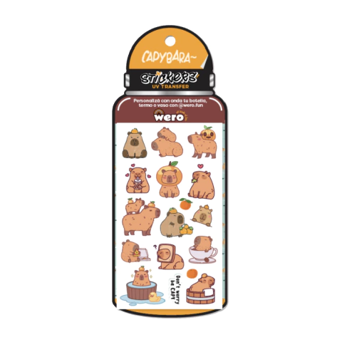 Stickers Bottle Botella Stitch Mickey Minnie Lotso Kitty Kuromi Capibara Snoopy en internet