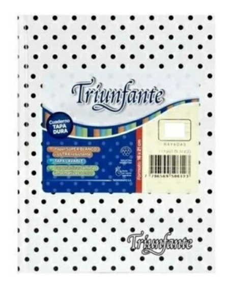 Cuaderno Triunfante 123 T/D 19 X 24 = X 50 Hjs Lunar Blanco
