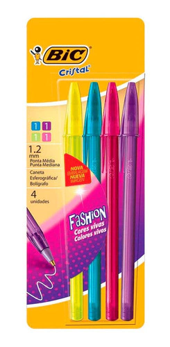Boligrafo Bic Fashion X 4 Blister