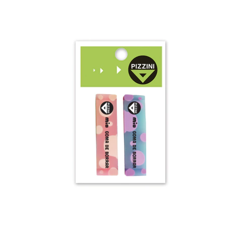 Goma Pizzini Pastel Blister X 2