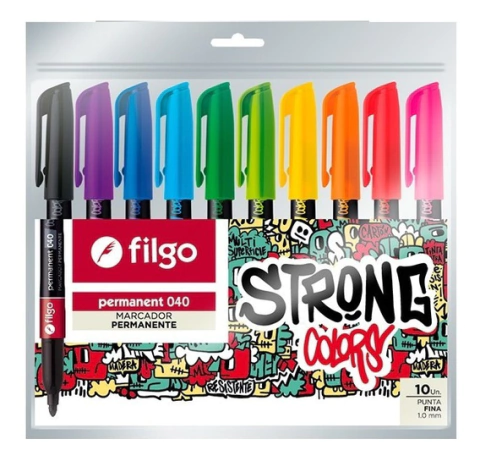 Marcador Filgo Marker 40 Strong X 10 Surtido