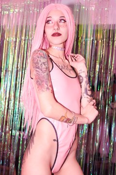 Body de vinilo cavado con tiras regulables - blackskyclothing